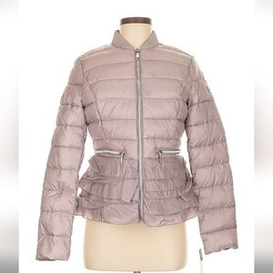 Tahari Cascading Quilted Pink Nylon Jacket M NWT